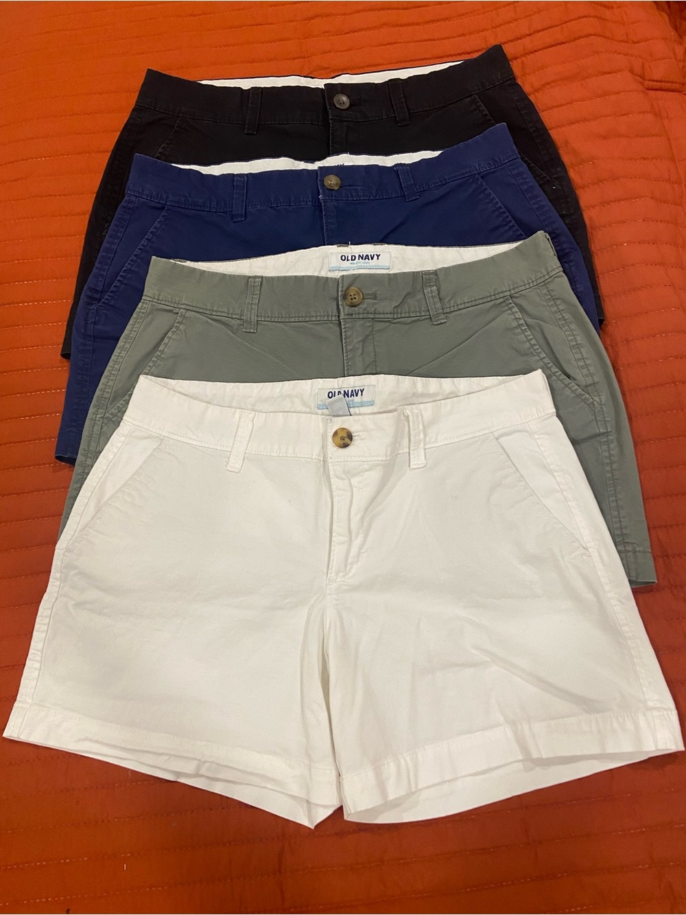Old Navy Women's Chino Shorts - White, Olive, Navy, Black